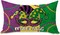 Mardi Gras Lumbar Decorative Rectangle Pillow Cover 12 x 20, Jester Mask New Orleans Carnival Porch Patio Outdoor Pillowcase, Beads Fleur De Lis Masquerade Sofa Couch Cushion Case Home Decor